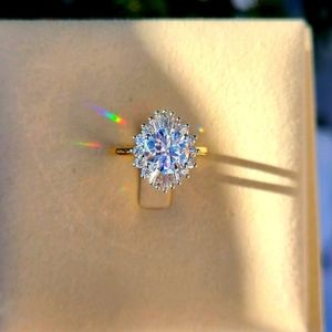 Solid 14k gold 2ct moissanite ring(2-tone)